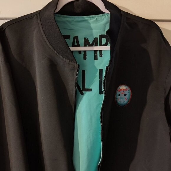 Jason Voorhees Friday the 13th Camp Crystal Reversable Jacket Size 2X-3X - Picture 9 of 12